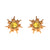 1 Set Cute Sweet Cartoon Sun Asymmetrical Plating Inlay Brass Zircon 18k Gold Plated Ear Studs