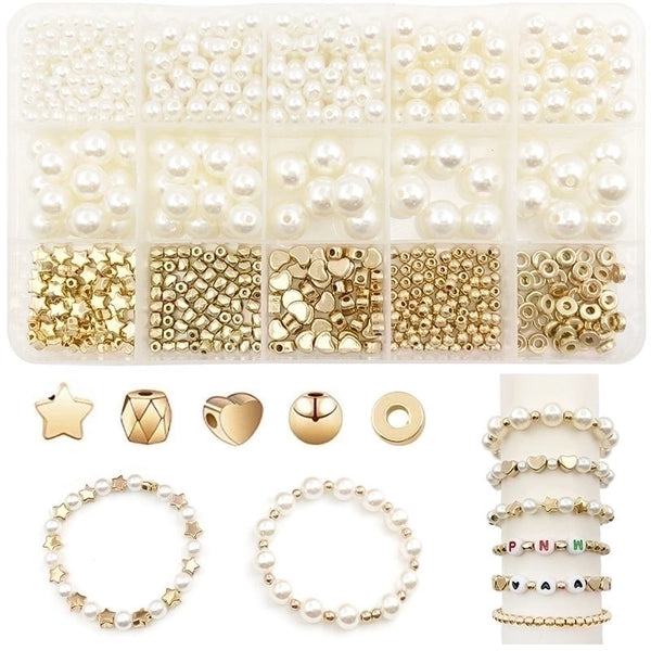 1 Set Elegant Minimalist Round Star Heart Shape Ccb Imitation Pearl Beads Jewelry Accessories