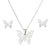 1 Set Fashion Butterfly Stainless Steel Plating Earrings Necklace