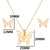 1 Set Fashion Butterfly Stainless Steel Plating Earrings Necklace