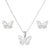 1 Set Fashion Butterfly Stainless Steel Plating Earrings Necklace