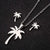 1 Set Fashion Coconut Tree Titanium Steel Earrings Necklace