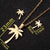 1 Set Fashion Coconut Tree Titanium Steel Earrings Necklace