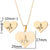 1 Set Fashion Heart Shape Butterfly Elephant Titanium Steel Earrings Necklace