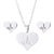 1 Set Fashion Heart Shape Butterfly Elephant Titanium Steel Earrings Necklace