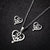 1 Set Fashion Heart Shape Stainless Steel Titanium Steel Plating Earrings Necklace