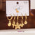 1 Set Formal Simple Style Artistic Sun Star Moon Scallop Star Stainless Steel Zircon 14k Gold Plated Drop Earrings