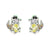 1 Set Princess Cute Cartoon Character Brass Asymmetrical Plating Inlay Zircon 18k Gold Plated Ear Studs