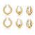 1 Set Retro Solid Color Plating Copper Gold Plated Earrings