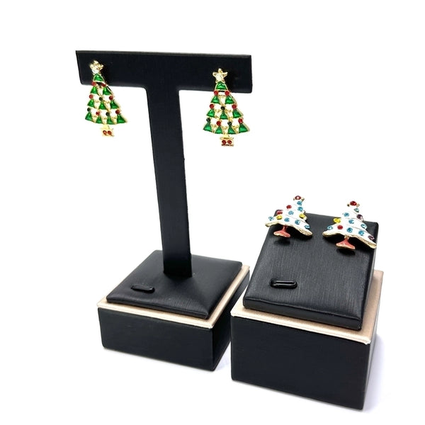 1 Pair Cute Vacation Christmas Tree Inlay Alloy Zircon Ear Studs