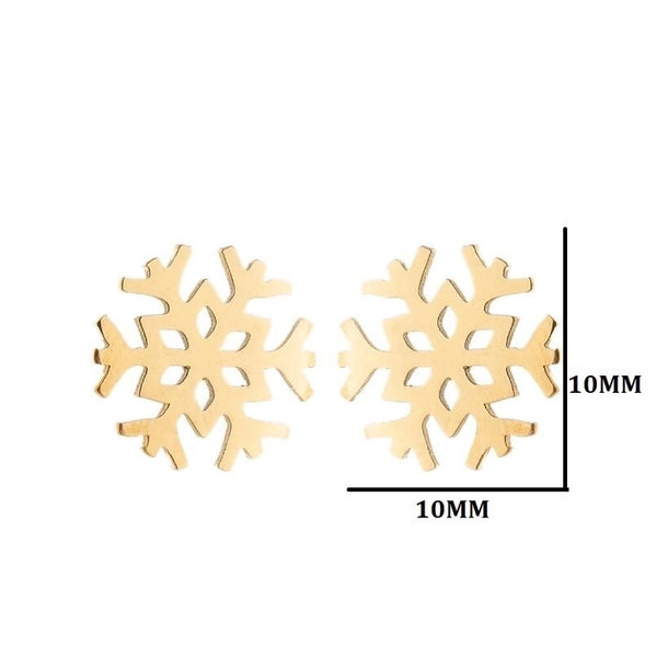 1 Pair Fashion Snowflake Plating 304 Stainless Steel 18K Gold Plated Ear Studs