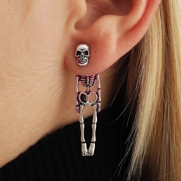 1 Pair Funny Skull Plating Alloy Earrings