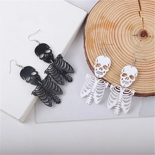 1 Pair Punk Skull Arylic Earrings