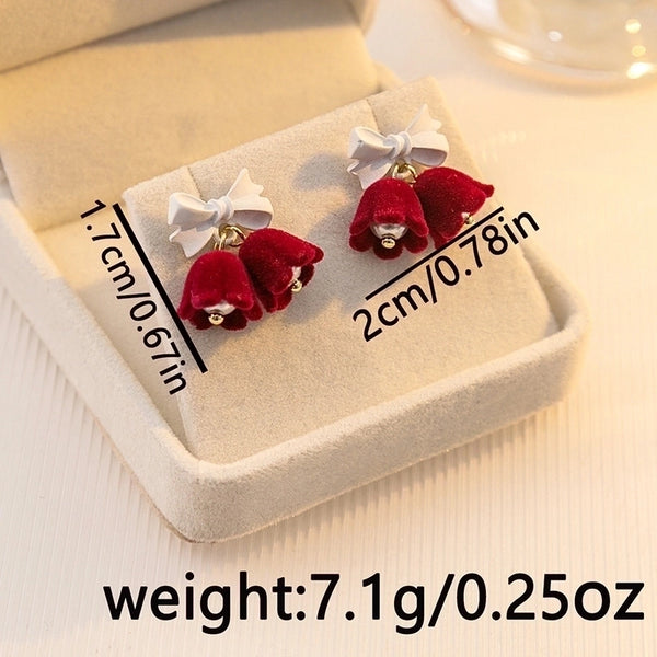 1 Pair Retro Bow Knot Bell Alloy Drop Earrings