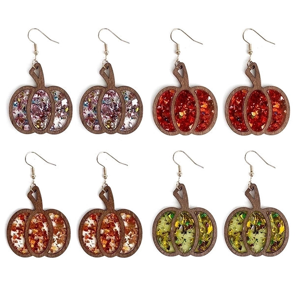 1 Pair Retro Pumpkin Arylic Drop Earrings