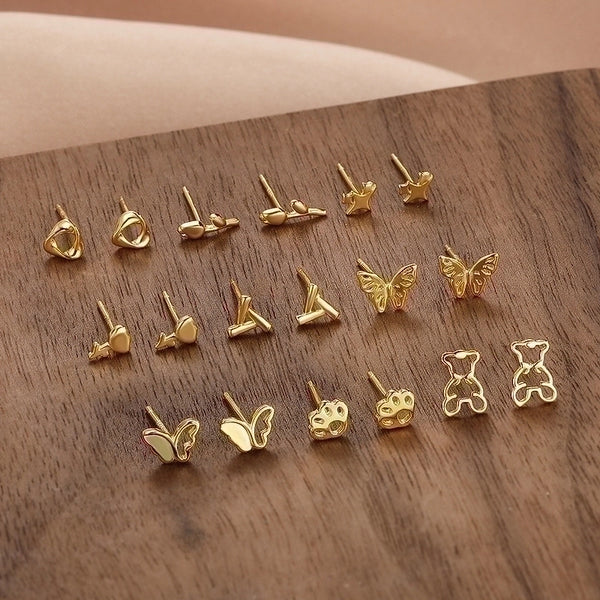 1 Pair Simple Style Animal Butterfly Sterling Silver Ear Studs