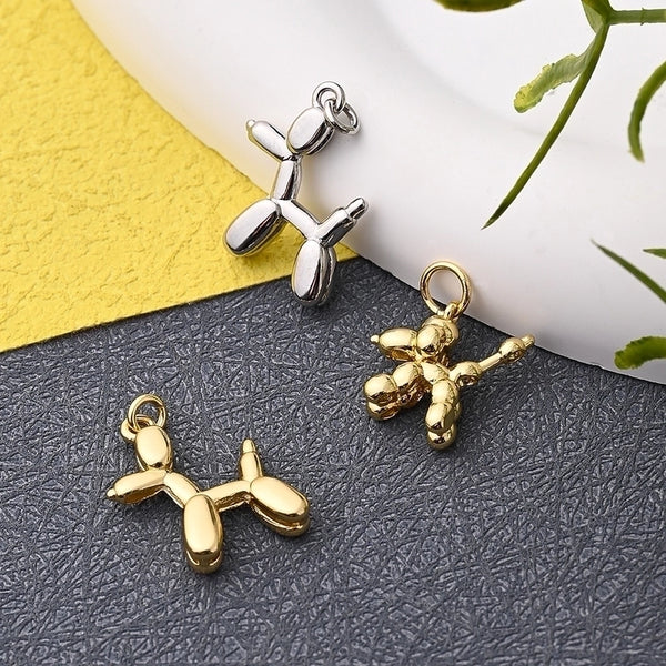 1 Pc/Package 14x14mm 18x14mm Hole 2~2.9mm Hole 3~3.9mm Copper 18K Gold Plated White Gold Plated Halloween Pattern Dog Poodle Polished Pendant