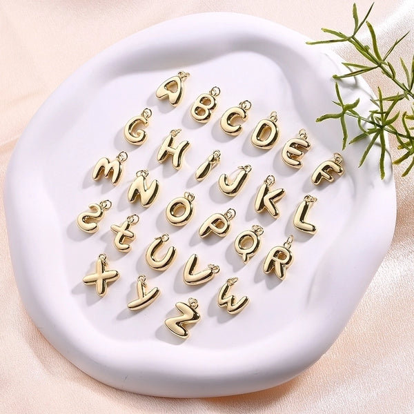 1 Pc/Package 18x12mm 18x11mm 18x13mm Hole 3~3.9mm Copper Gold Plated Letter Polished Pendant Chain