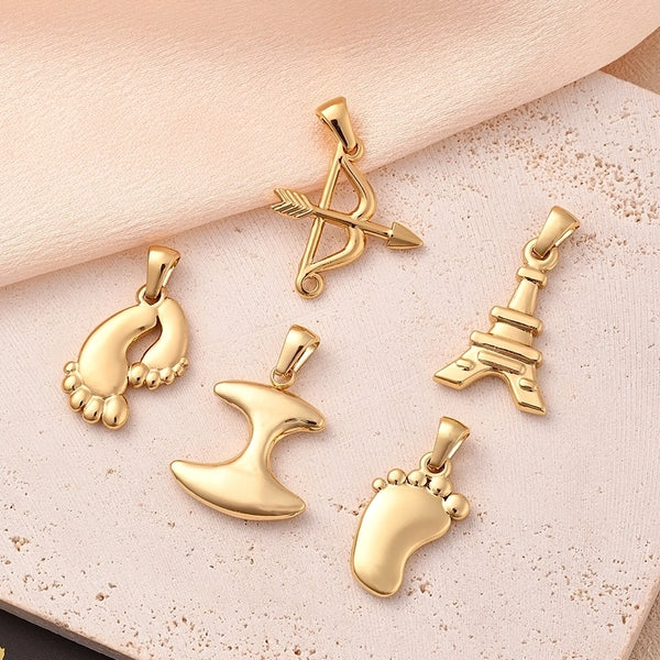 1 Pc/Package 21x13x3mm 22x19x4mm 24x16x3mm 6x3mm 304 Stainless Steel 18K Gold Plated Bow And Arrow Anchor Iron Tower Polished Pendant