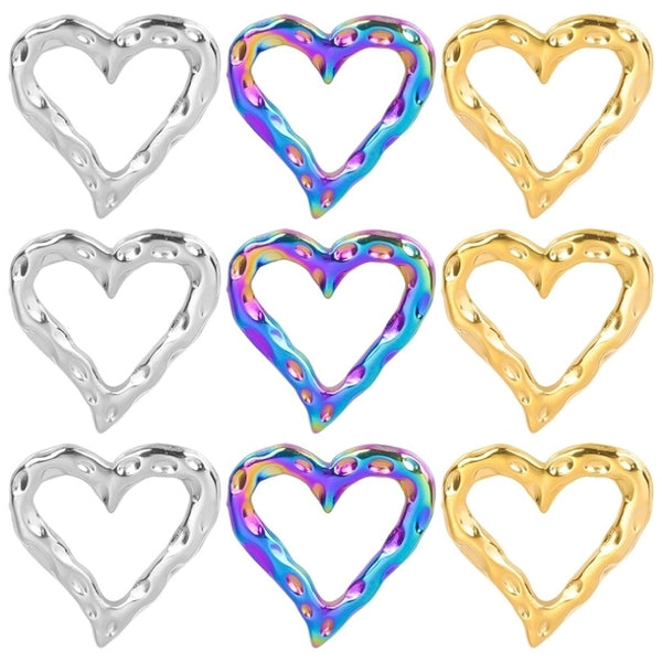 1 Piece 1.9*1.9CM 304 Stainless Steel 18K Gold Plated Heart Shape Pendant