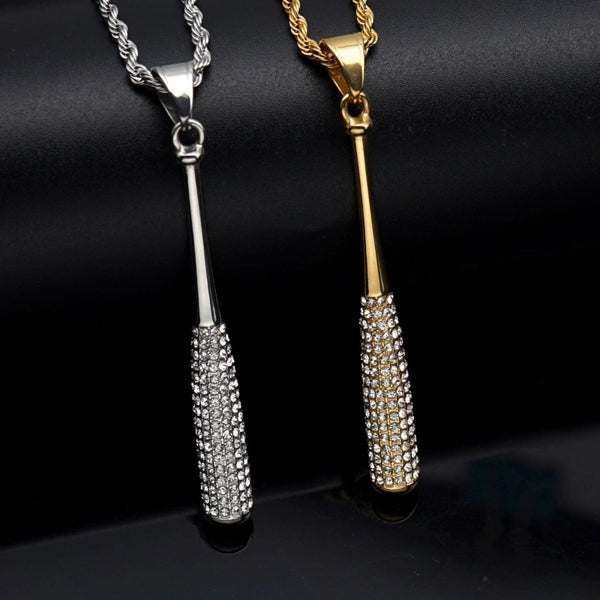 1 Piece 10*64mm 60cm Titanium Steel Rhinestones Printing Pendant Chain