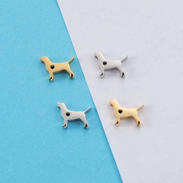 1 Piece 12 * 9mm Hole 1~1.9mm 304 Stainless Steel 18K Gold Plated Dog Pendant