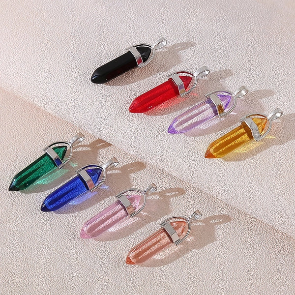 1 Piece 13*40mm Artificial Crystal Alloy Geometric Pendant