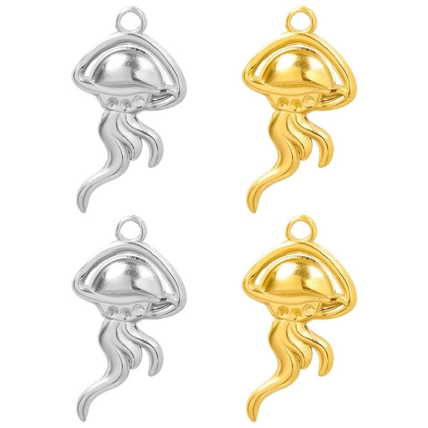 1 Piece 15*28mm 304 Stainless Steel 18K Gold Plated Jellyfish Pendant