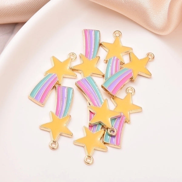 1 Piece 17 * 23mm Alloy Rainbow Star Pendant