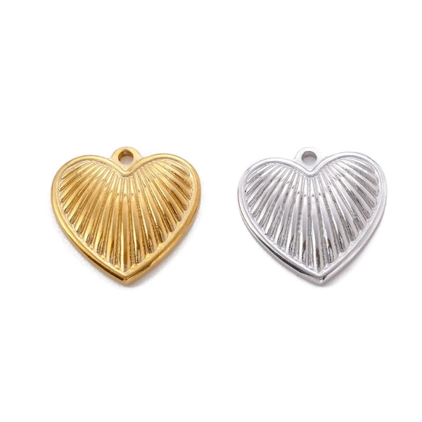 1 Piece 18*18mm 304 Stainless Steel Heart Shape Pendant