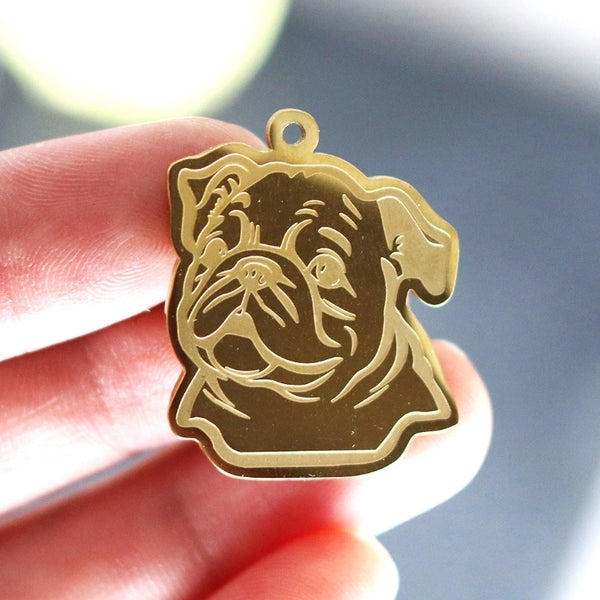 1 Piece 2.3*2.9cm 304 Stainless Steel Dog Pendant