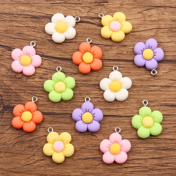 1 Piece 21 * 24mm Resin Flower Pendant