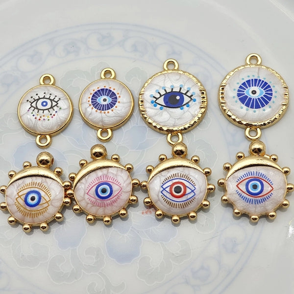 1 Piece 21.5*16mm 30.7*16mm Metal Eye Pendant