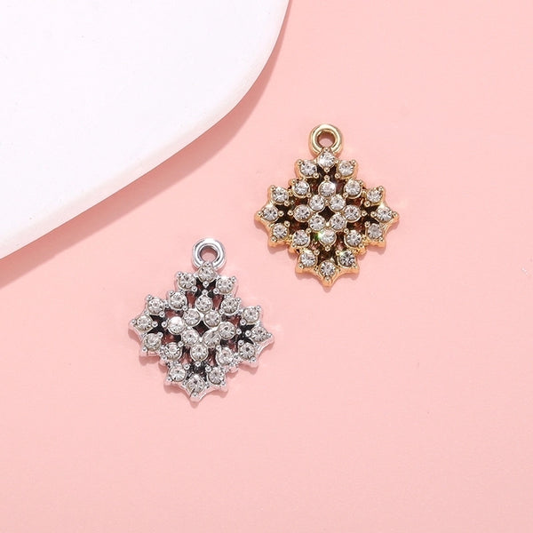 1 Piece 22*19mm Alloy Rhinestones Rhombus Pendant