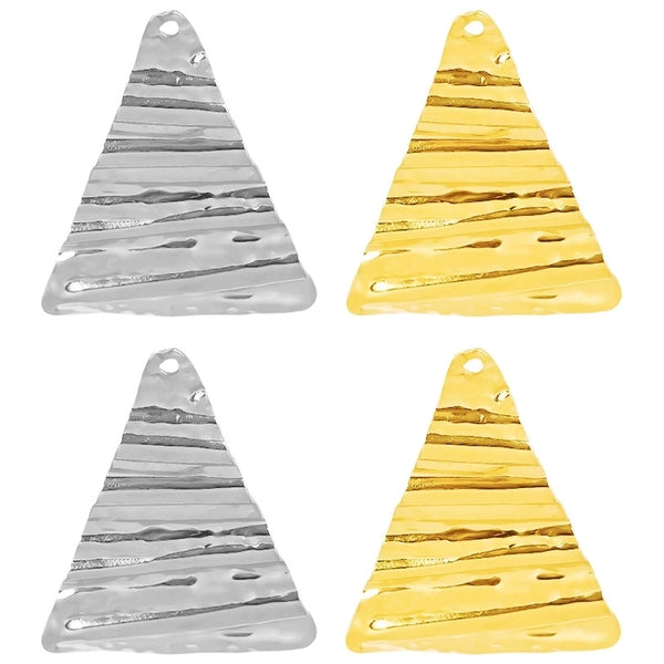 1 Piece 28*34mm 304 Stainless Steel 18K Gold Plated Triangle Solid Color Pendant