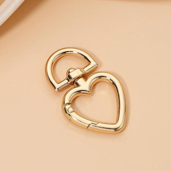 1 Piece 28*45mm Copper Heart Shape Polished Jewelry Buckle