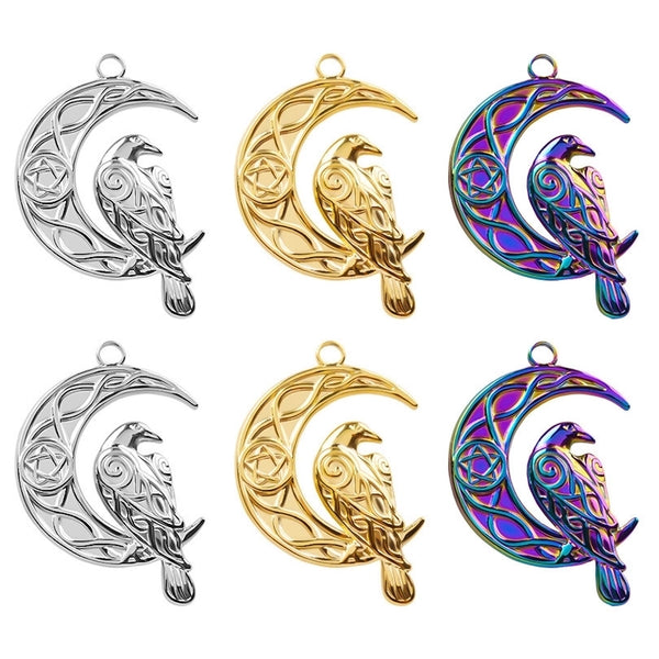 1 Piece 304 Stainless Steel 18K Gold Plated Moon Pendant