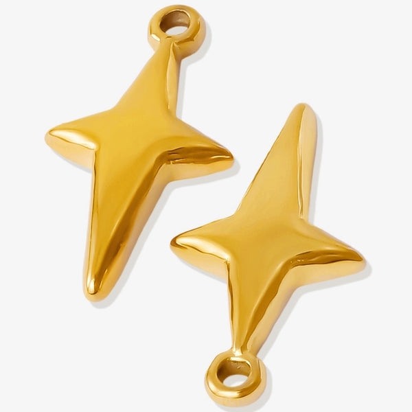 1 Piece  304 Stainless Steel 18K Gold Plated Star Pendant