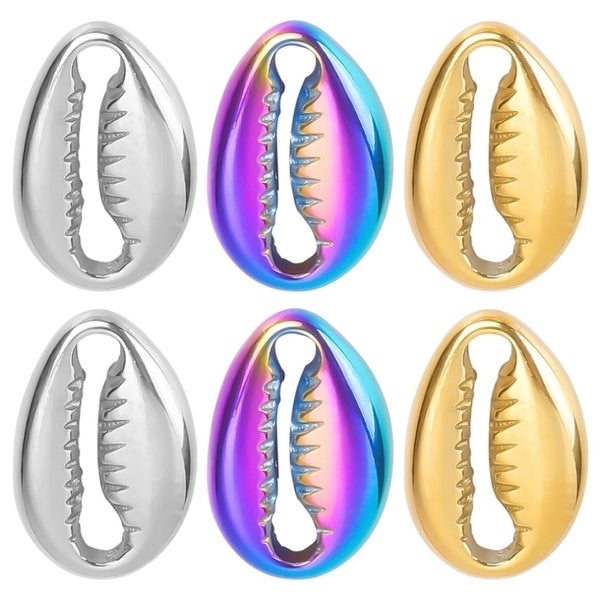 1 Piece 304 Stainless Steel 18K Gold Plated Waves Pendant