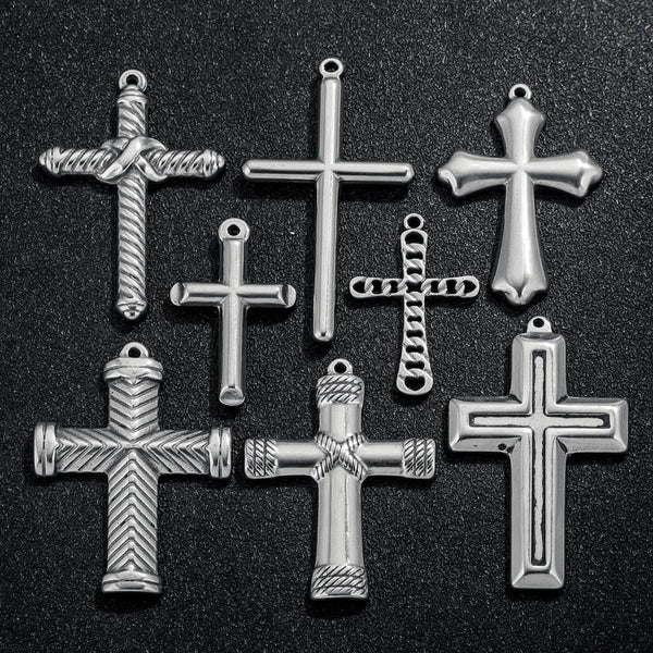 1 Piece 304 Stainless Steel Cross Pendant