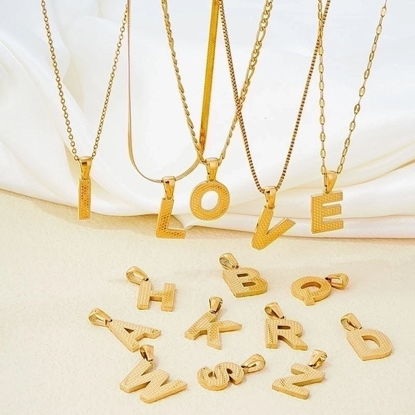 1 Piece 304 Stainless Steel Gold Plated Letter