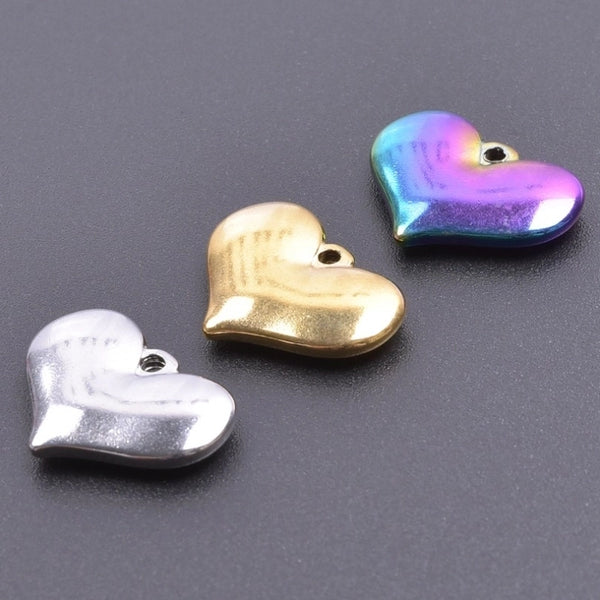 1 Piece 304 Stainless Steel Heart Shape Pendant