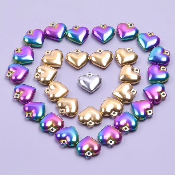 1 Piece 304 Stainless Steel Heart Shape Pendant