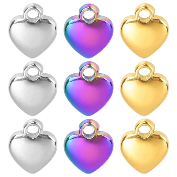 1 Piece 304 Stainless Steel Heart Shape Pendant