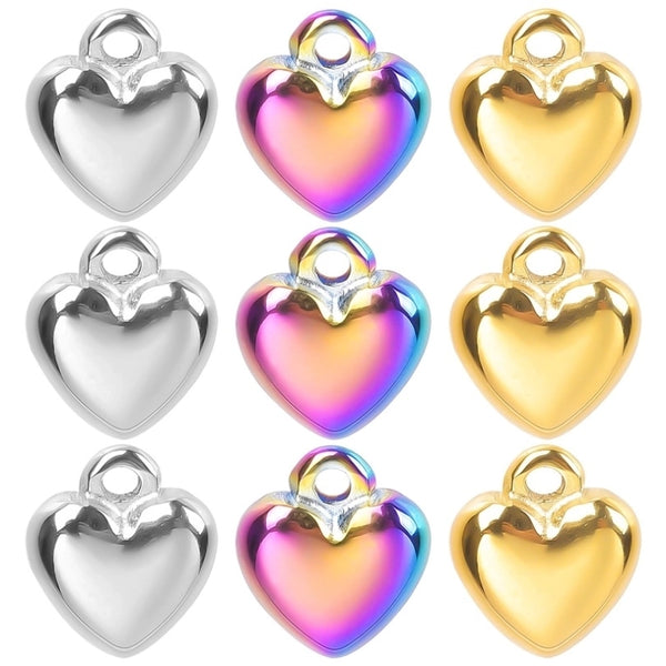 1 Piece 304 Stainless Steel Heart Shape Pendant