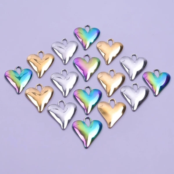 1 Piece 304 Stainless Steel Heart Shape Pendant