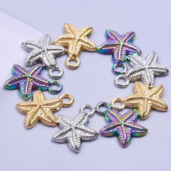 1 Piece 304 Stainless Steel Starfish Pendant