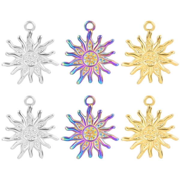 1 Piece 304 Stainless Steel Sun Pendant