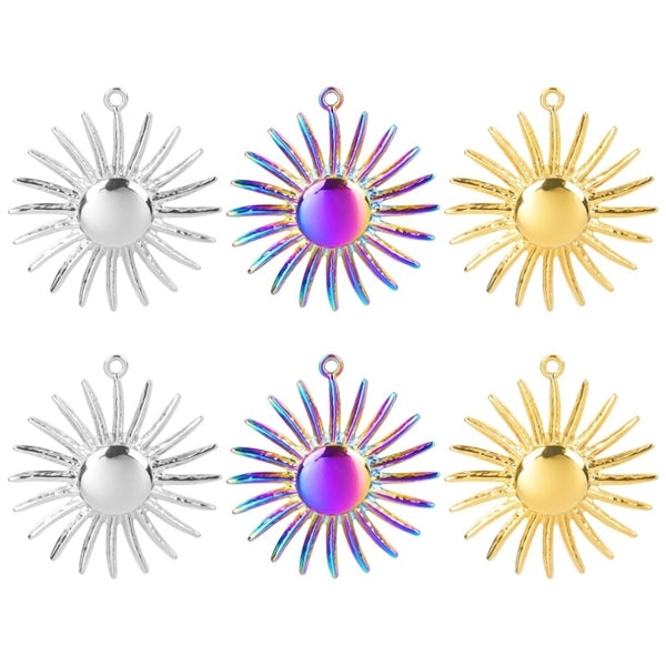 1 Piece 304 Stainless Steel Sun Pendant