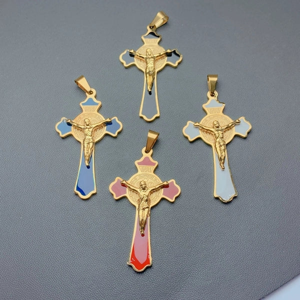 1 Piece 316 Stainless Steel  18K Gold Plated Cross Pendant